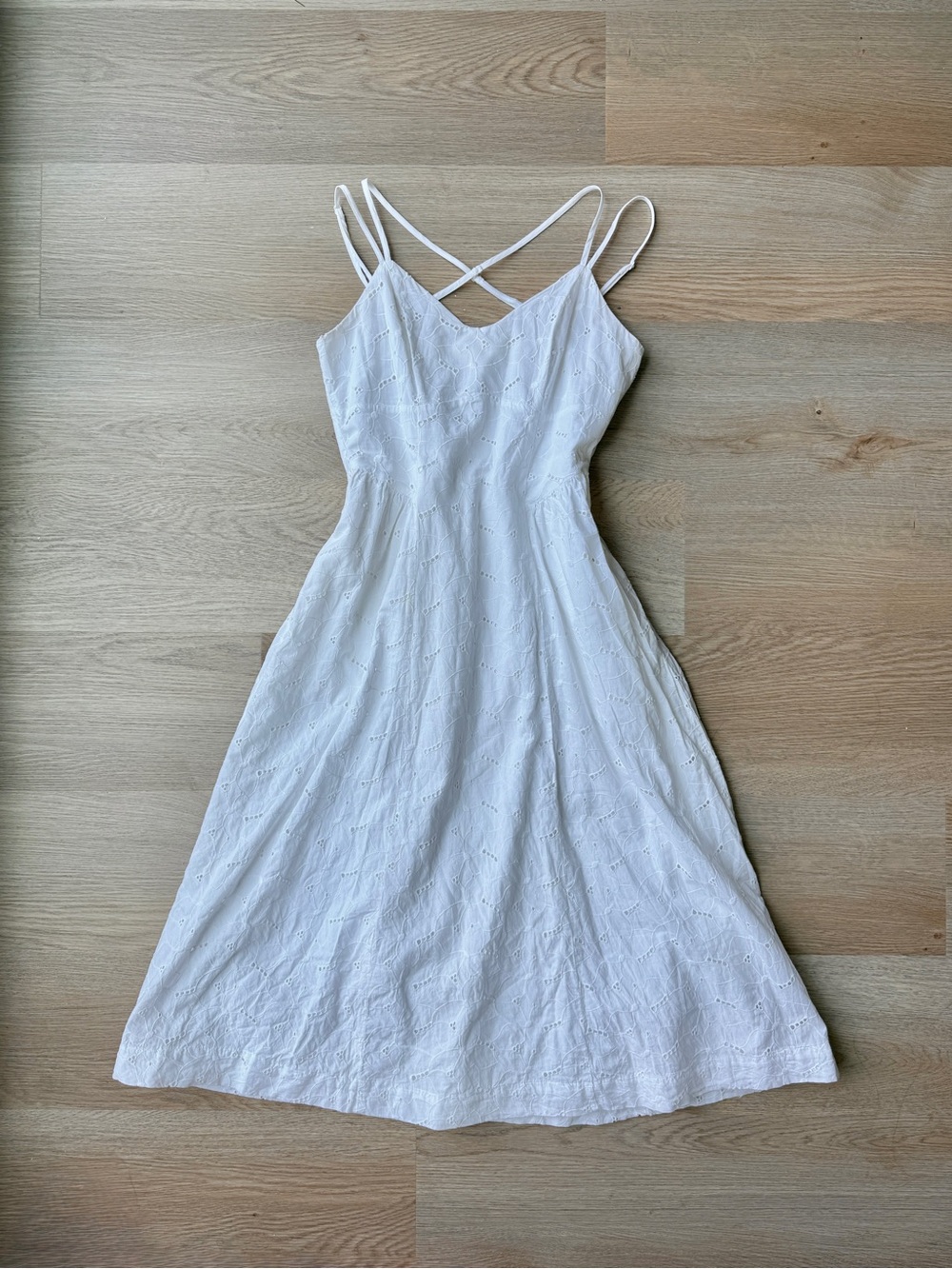 White Cotton Midi Sundress